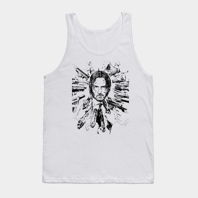 John Wick - Premium Tank Top by MushroomSkull Art